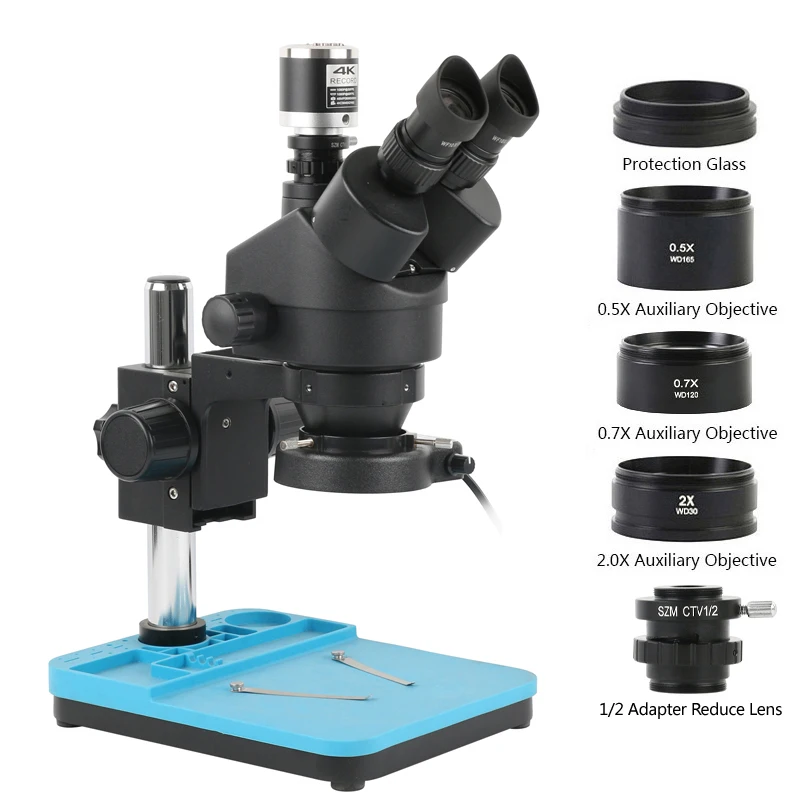 Simul-Focal Industrial Microscope 4K Hdmi - Microscopio estéreo Trinocular con Zoom Focal