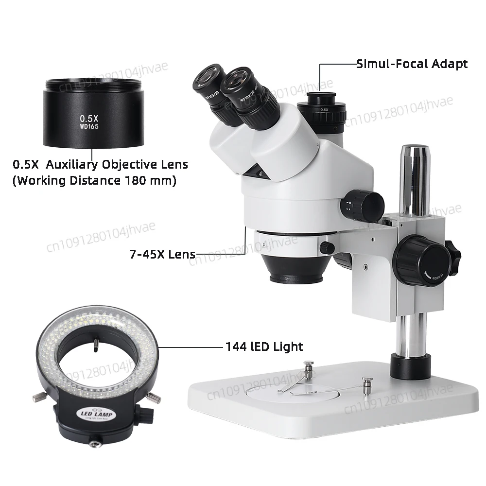 Trinocular Stereo Microscope 7X-45X - 2025 nueva foto Real 3.5X-45X 7X-45X