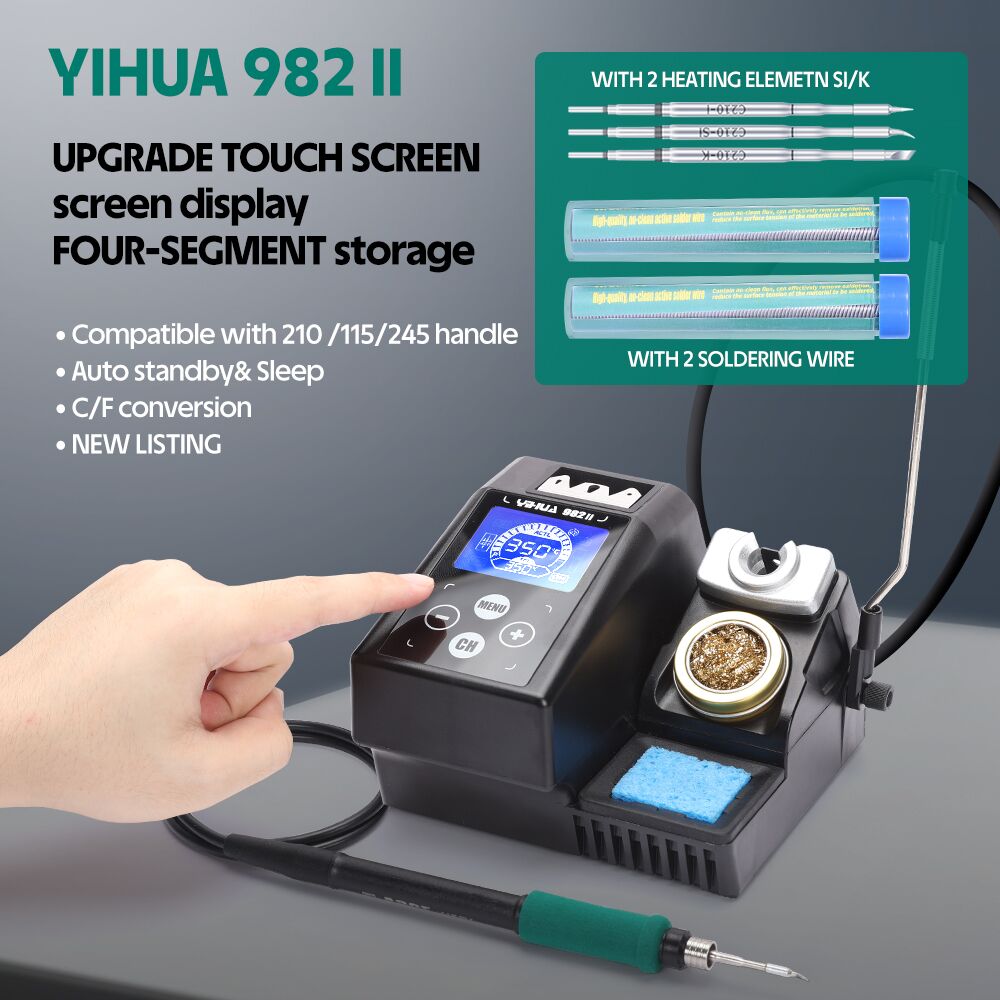 C210 Precision Soldering Station - YIHUA 982-II Pantalla táctil C245 C210