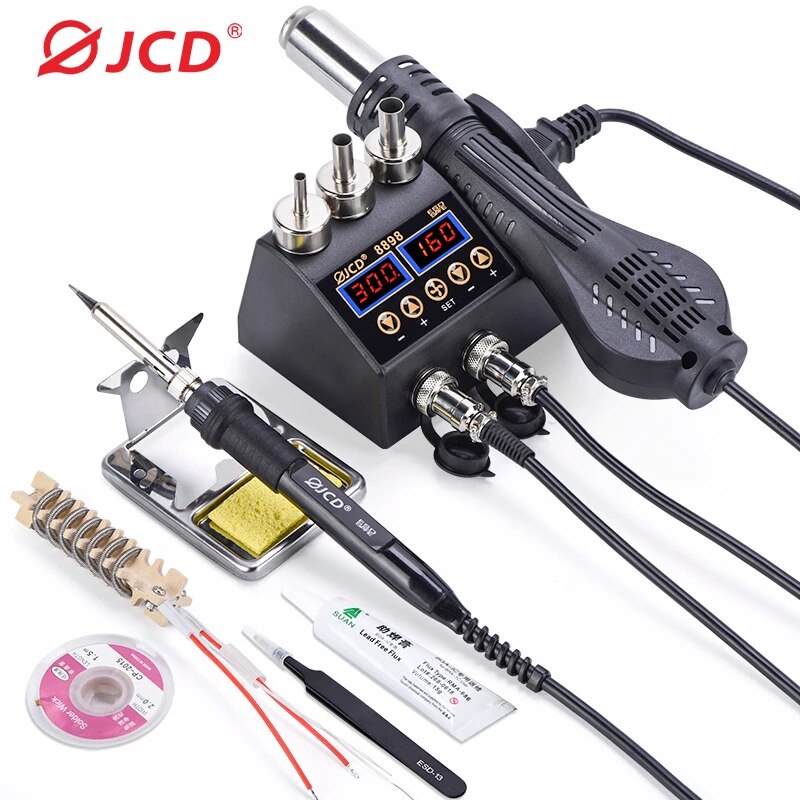 JCD-Estación de soldadura 2 en - 2 In 1 Soldering Rework Station 750W reseña y precio
