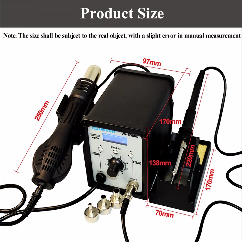 LW-8586D Pistola de Aire Calie - 2 In 1 Soldering Rework Station 750W reseña y precio