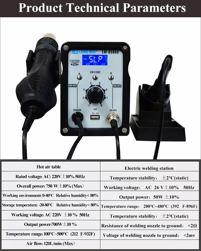 LW-8586D Pistola de Aire Calie - 2 In 1 Soldering Rework Station 750W reseña y precio
