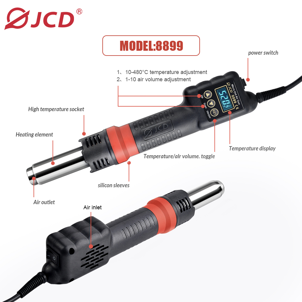 Estación de soldadura JCD 8899 - 2 In 1 Soldering Rework Station 750W reseña y precio