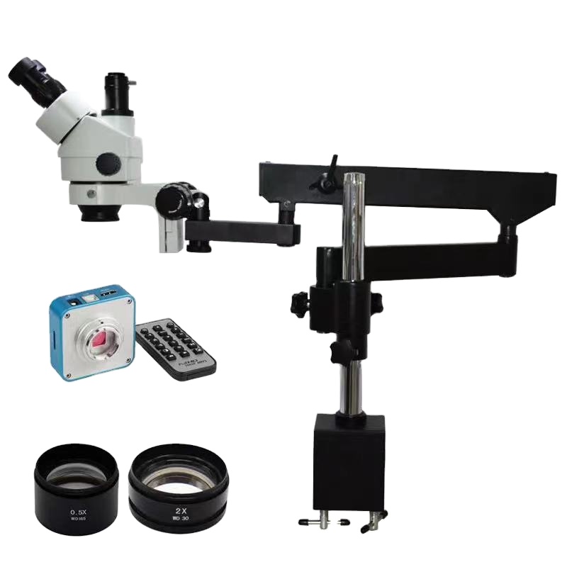 Microscopio estéreo trinocular - Articulating Arm Boom Stand Microscope reseña y precio
