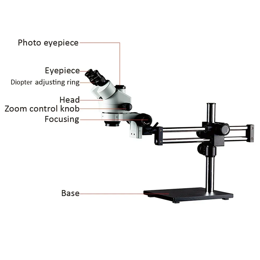 Microscopio estéreo trinocular - Trinocular Stereo Microscope 7X-45X reseña y precio