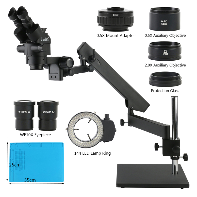 Soporte de Base de escritorio  - Trinocular Stereo Microscope 7X-45X reseña y precio